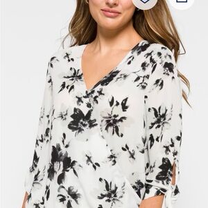 West Kei Black Floral Women's Blouse